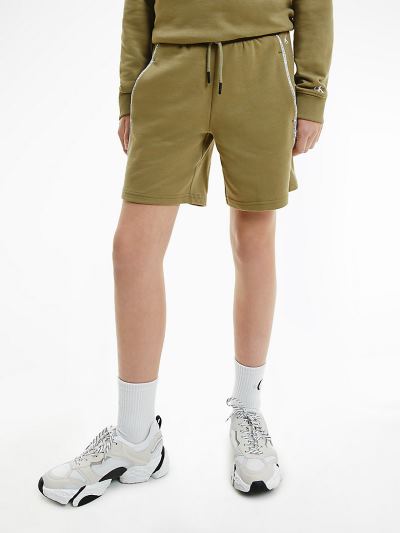 Calvin Klein Ruhák HU982299 | Calvin Klein Organic Cotton Jogger Fiu Rövidnadrág Olivazöld / Khaki